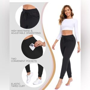 Women's Black High Waist Jogger Pants